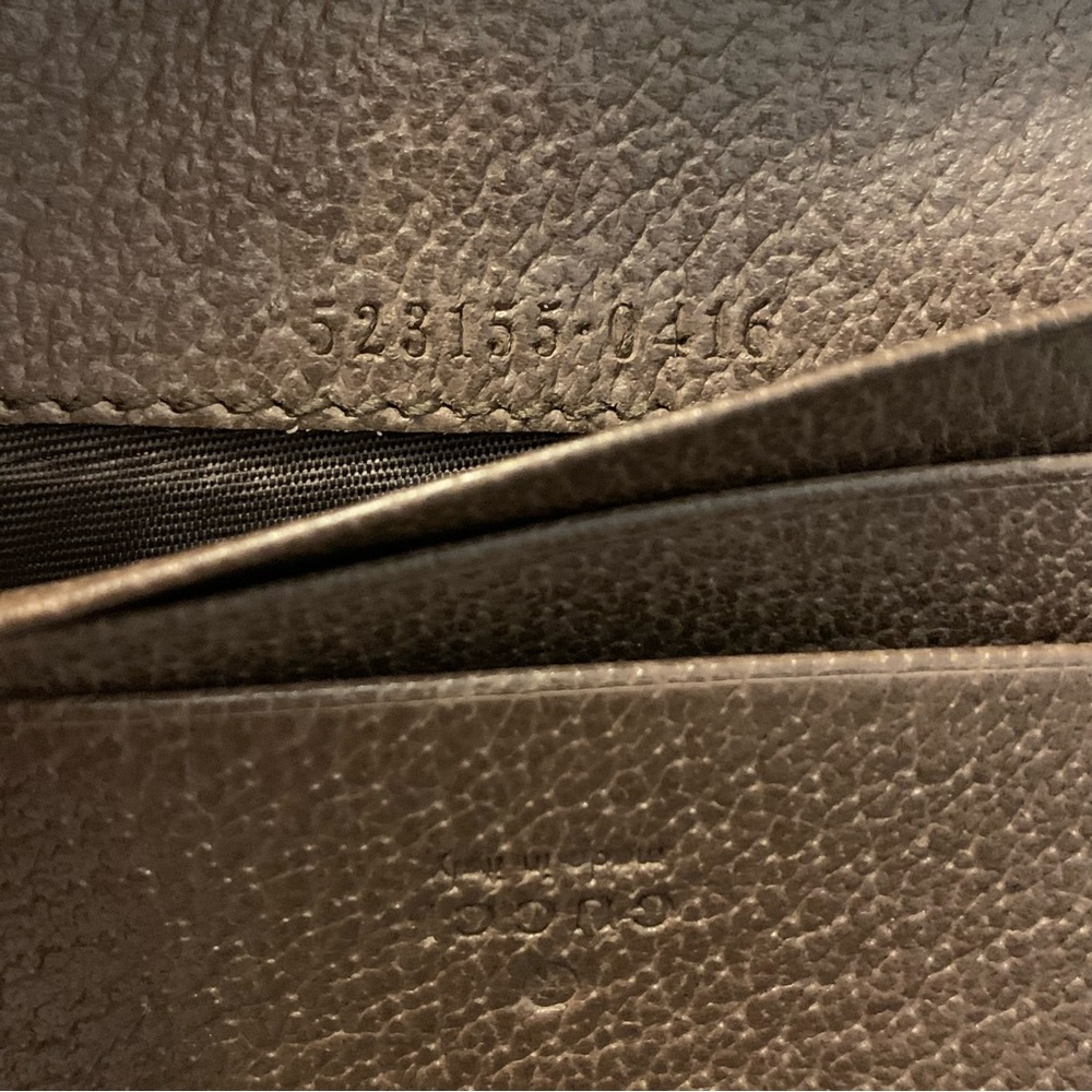 ❌SOLD❌ Gucci Ophidia Beige/Ebony GG Supreme Canvas and Leather Card Wallet - Picture 13 of 14